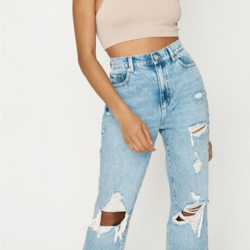 Vintage Straight Distressed Jeans - Picture 5 of 5